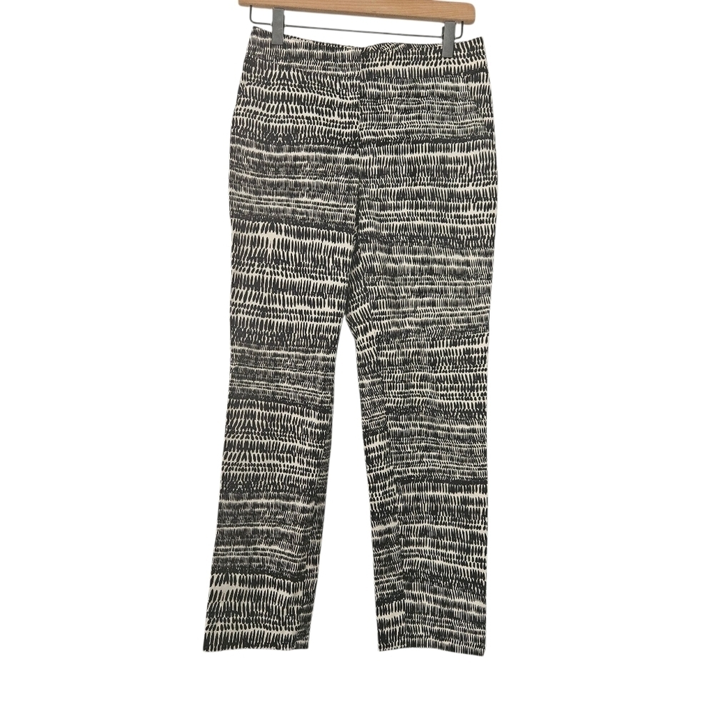 St. John Black White Pattern Print Cropped Pants Size 2